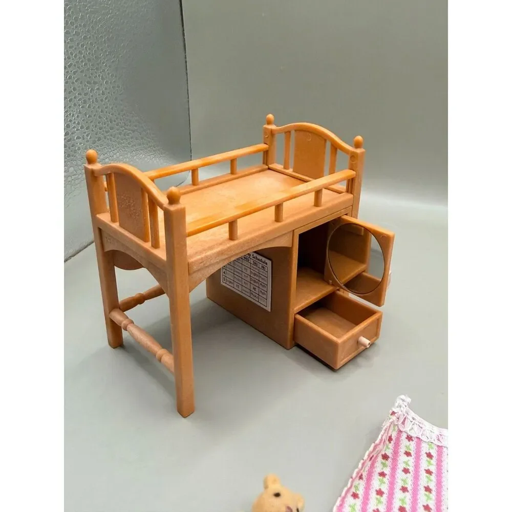 Calico Critters Sister’s Loft Bed CC2618 Furniture Blanket Hangers w/ Extras
